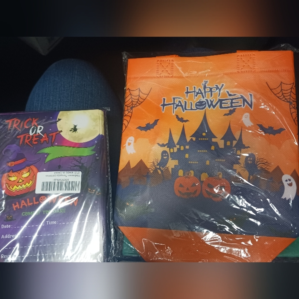 Halloween bundle invites and bags